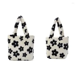 Shoulder Bags M6 Furry Flower Underarm Large Capacity Bag Lightweight Plush Handbag