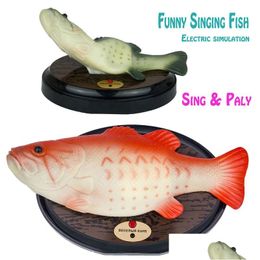 Halloween Supplies Funny Electronic Singing Plastic Fish Battery Powered Robot Toy Simation Fishes Novelty Spoof Toys Decorating Play Dhyih