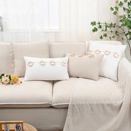 Pillow Instagram American Countryside Cover Natural Wood Waist Support Living Room Sofa Solid Colour