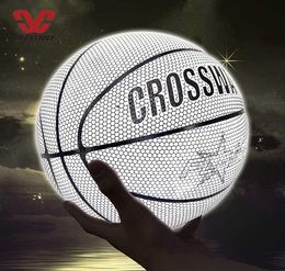 Mini Small Reflective Basketball Holographic Luminous 5 Inches Ball Hand Size Pocket Balls Gift for Basket Fans Inflated Shipped4438285