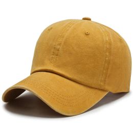 COKK Washed Cotton Adjustable Solid Color Baseball Cap Women Men Unisex Couple Cap Fashion Dad Hat Snapback Cap High Quality