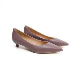Pumps Lady Microfiber New In Low Heels Zapatos 3cm & 5cm OL Elegant Shoes Pointy Toe Matte Soft De Mujer Mocasines 4334 Purple Pumps