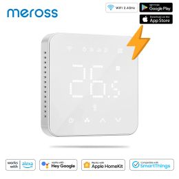 Control Meross Smart WiFi Thermostat for Electric Underfloor Heating System Touch Screen Work with Apple HomeKit Siri Alexa Google Home