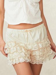 Women's Shorts Women Bloomers Ruffle Lace Trim Lolita Sexy Booty Mini Layered Bottoms Frilly Y2k Fairy Sweet Pettipant