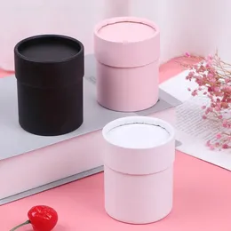 Gift Wrap Round Flower Paper Boxes Lid Hug Florist Bucket Packaging Box