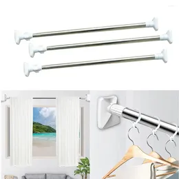 Shower Curtains Extendable Bath Accessories Stainless Steel Simple Support Rod Towel Bar Clothing Curtain Rods