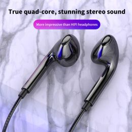 In-Ear Stereo Wired Headset Type-C Remote Control With Microphone Tuning For Android Universal Earplugs
