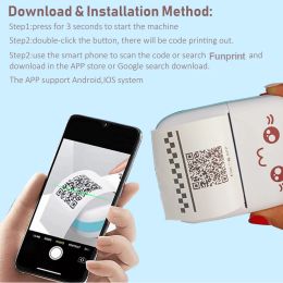 Mini Thermal Printer Adhesive Label Printer Portable Bluetooth Photo Printing Portable Pocket Printer 57mm for Android IOS.