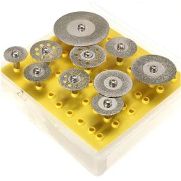 10PCS 2.35mm/3mm/3.17mm Shank diameter Diamond Cutting Discs Cut-off Wheel Blades Set For Dremel Rotary Tool