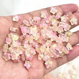New 30pcs 8mm Five-pointed Star Matte Glass Beads Loose Spacer Beads for Jewellery Making DIY Handmade Bracelets Earrings