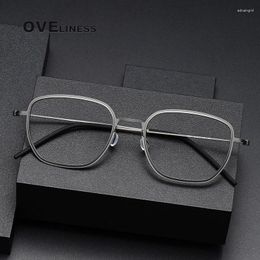 Sunglasses Frames 2024 Pure Titanium Glasses Frame Men Square Eyewear Male Classic Full Optical Prescription Eyeglasses Women Gafas Oculos