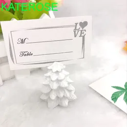 Party Decoration 12PCS White Pine Tree Place Card Holder Wedding Favors Christmas Supplies Table Guest Name Holders