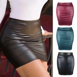 Urban Sexy Dresses Women Mini/Long Skirt Solid Colour High Waist Slim Fit Skinny Matte Faux Leather Cosy Commuter Bodycon Skirt Streetwear 2443