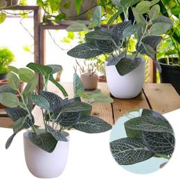 Carpets 1PC Plants Potted Artificial In Pot Green Bonsai With White Round