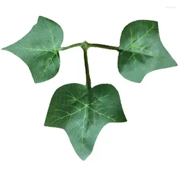 Decorative Flowers Green Artificial Plastic Leaf Branch Silk Leaves Shaped Home Decor Wedding Decoration Christmas Tree Fake Flower 1000Pcs