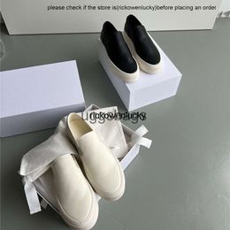 the row shoes Pure Original The Row Lefu Shoes Womens Comfort and Convenience One Step Casual Sports Small White Board Women high quality 8AG3