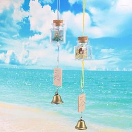 Decorative Figurines Wishing Bottle Wind Chime Transparent Glass Beautiful Wall Art Decor With Metal Bell For Home