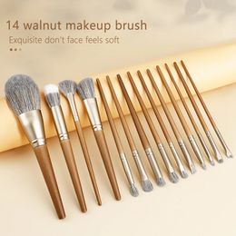 RANCAI 14Pcs Makeup Brush Set Women Foundation Blush Powder Eyeshadow Eyeliner Blending Make Up Beauty Tools 240403