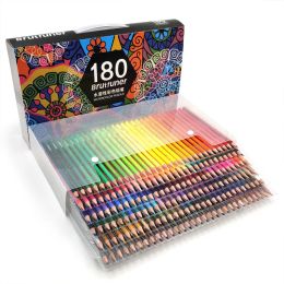 Pencils Brutfuner 48 72 120 160 180 Colored Pencils Set Acuarelas Drawing Profissional Pencil Oil Watercolor Colouring Kit Art Supplies