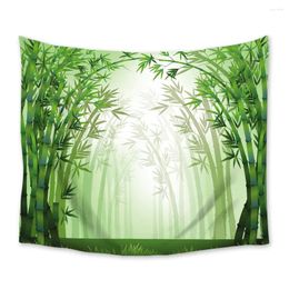 Tapestries Bamboo Forest Green Plant Tapestry Wall Hanging Bedspread Art Decor Blanket Throw Towel Window Curtain Yoga Mat