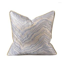 Pillow Square Silver Grey Gold Abstract Striped Case Luxury Modern Throw Cover Decorative