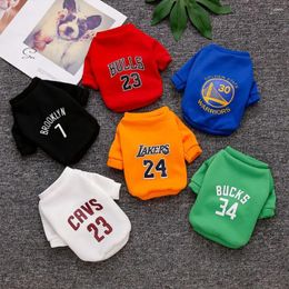 Dog Apparel Polyester Basketball Costume Dogs Jersey Comfortable Soft Pet Sport Shirt Letter Pattern Warm Puppy Pullover Outdoor