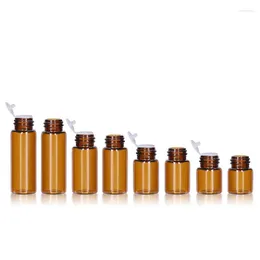 Storage Bottles 100pcs 1ml 2ml 3ml 5ml Drams Amber Glass Bottle Orifice Reducer Insert Essential Oil Vials Perfume Sample Test