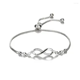 Link Bracelets 925 Sterling Silver Trendy Cubic Zircon Statement Bracelet For Women Girls Engagement Valentines Day Gift Fashion Jewelry