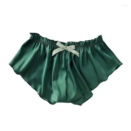 Women's Panties Satin Solid Colour Briefs Shorts Pyjamas Underwear Seamless Sexy Lingerie Breathable Comfortable Underpants