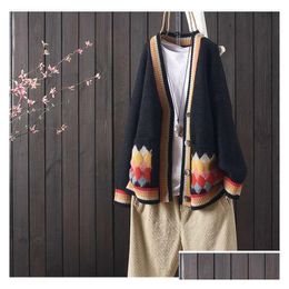 Womens Sweaters Sweater Cardigan Jacket Loose Korean Style Lazy Wind Outside Knit Autumn Winter Women 201221 Drop Delivery Apparel Clo Dh6Dj