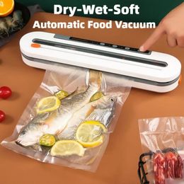 Automatic Vacuum packaging machine Food Vacuum sealer for Dry wet soft powder Household food Storage Sealing machine 240328