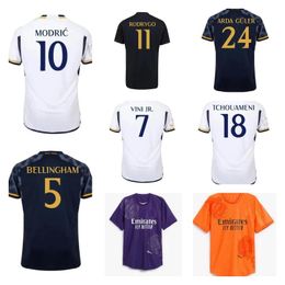 BELLINGHAM Soccer Jerseys home Football Shirt 23 /24 Real Madrid VINI JR CAMAVINGA ALABA 2025 Y3 orange MODRIC MARCELO Final Football Jerseys Camiseta Men