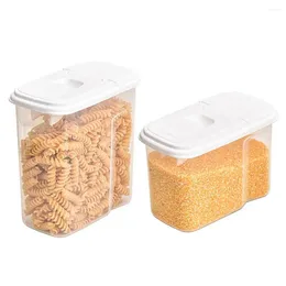 Storage Bottles Food Box Pouring Grain Transparent Sealed Container With Filter Double-open Lid For Home