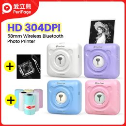 Photography 304dpi A6 Peripage Pocket Mini Printer Wireless Bluetooth Thermal Photo Printer Label Sticker Maker Colour Paper &protection Case