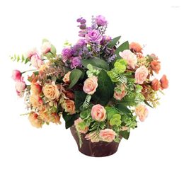 Decorative Flowers 10pcs Artificial Roses DIY Bouquet Material Package Valentine's Day Mother's Gifts Home Flower Arrangement
