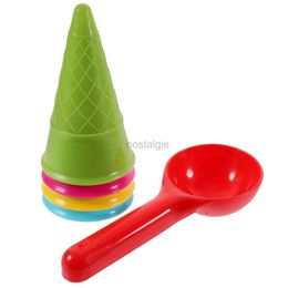 Kitchens Play Food Beach Toy Childrens Mould Set Kids Sand Moulds Ice Cream Cones Scoop Plastic Seaside Toddler Toys 2443