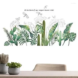 Window Stickers Style Wall DIY Self Adhesive Fresh Flower Green Plants Cactus Decals For Living Room Bedroom Nursery Decor