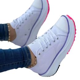 Boots Plus Size Woman Platform Sneakers Women Casual Shoes Female Canvas Shoes Tennis Ladies Shoes Chunky Sneakers Lace Up Shoe