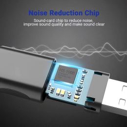 External USB Sound Card USB To 3.5mm Audio Earphone Adapter Aux Mic Audio Jack Microphone For PC Laptop