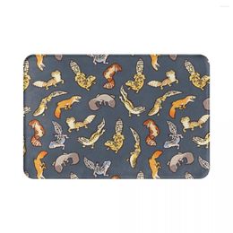 Carpets Chub Geckos In Dark Grey Polyester Doormat Rug Carpet Mat Footpad Anti-slip Durable Entrance Kitchen Bedroom Balcony Toilet