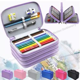 Cases 72 Holes 4 Layers Pencil Case Box Portable Large Capacity Pen Bag Pouh Holder with Zipper Pocket School Supplies Stationary