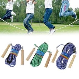 448C Jump Rope Wood Handle Skipping Gym School Group Multi-Person Rope Jumping Fitness Equipment Skipping Rope 5m 7m 240322