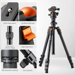 Camera Tripod Stand Aluminium Alloy Low Angle Photography Travel Tripod with Carrying Bag for DSLR Cameras