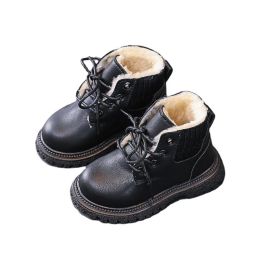 Cosy Plush Lining Children Snow Boots Anti-skid Soft Bottom with A Grippy Material Baby Toddler Boys Girls Winter Shoes E08061