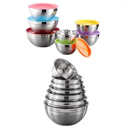 Bowls 7X Mixing Nesting Salad Bowl Set Mirror Finish Rice Snack Cereal Basin Space Saving Home Kitchen Cooking