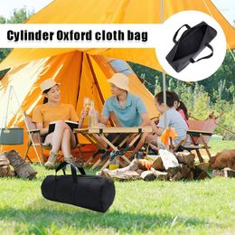 Storage Bags Home Foldable Portable Cylinder Zipper Oxford Bag Carrying Outdoor Camping Barbecue Tool Capacity Pouch Black