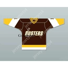 Gdsir Custom BROWN LEMAY 1 BINGHAMTON BROOME DUSTERS HOCKEY JERSEY NEW Top Ed S-M-L-XL-XXL-3XL-4XL-5XL-6XL