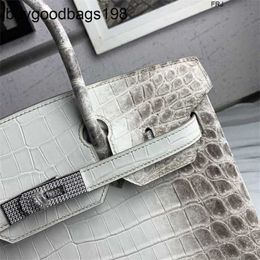 Himalayans Handbags Womens Bags Diamond Buckle Higend Handmade Alligator Leather 30 Drill Handbag Large Capacity Have Logo