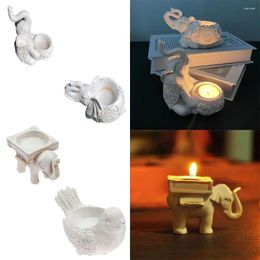 Candle Holders Vintage Candlestick Animal Lucky Small Holder Resin Tea Light For Wedding Home Decor Gift
