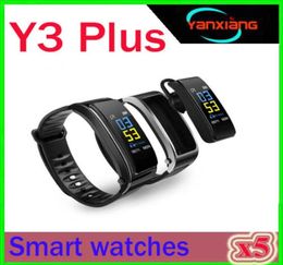 Heart rate monitoring pedometer smart watch Y3 Bracelet earphone 2 in 1 Phone calls reminding Bluetooth smart watch men 41 5pcs Z67143690